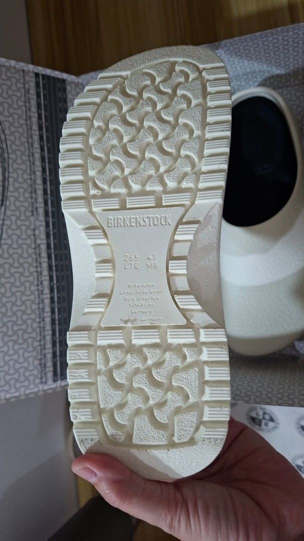 Birkenstocks Super-Birki Clogs White Size 41 (Category: Slippers & Slides) located in Quezon City. Submitted by mrstubil (Listing ID 1463456683, Image 3). Description: - White Birkenstock Super-Birki Clogs - Size: 41 (UK 7.5, US 8.0) - Made in Germany - Regular Fit - Ideal for work or casual wear - Comes with original box.