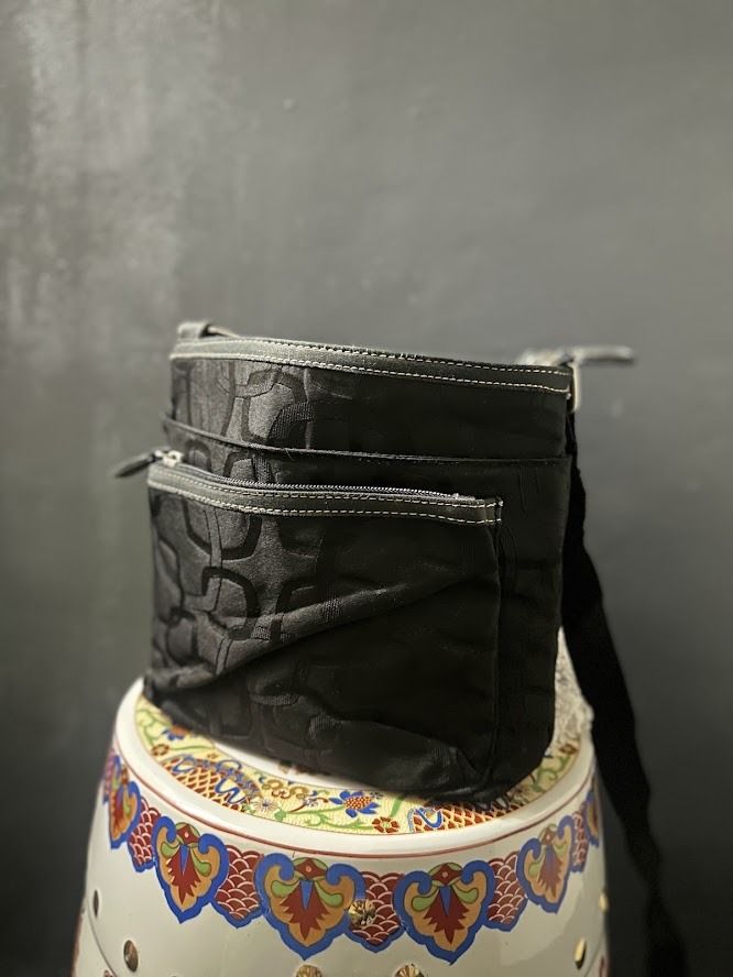 Black Crossbody Bag (Category: Cross-body Bags) located in Caloocan City. Submitted by zealgem_d3432f (Listing ID 1463525681, Image 1). Description: - Black crossbody bag - Repeating monogram pattern - Multiple zippered pockets on the front - Black fabric strap - Ideal for everyday use Please feel free to message me if there are any inquiries or requests for more pictures ❤️. .