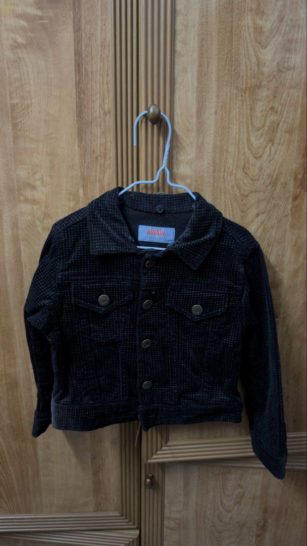 Black Dot Jacket (Category: Babies & Kids Fashion) located in Ipoh. Submitted by mommacitaaaa (Listing ID 1463450439, Image 1). Description: Fits until around 90cm, 13kg.