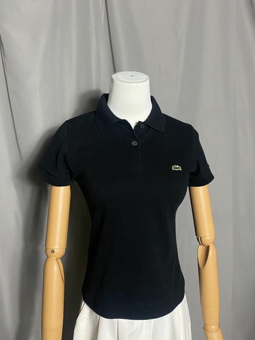 Black Lacoste women's top (Category: Shirts) located in Las Pinas. Submitted by ipickyou (Listing ID 1463476283, Image 2). Description: Unwashed 𝗠𝗲𝗮𝘀𝘂𝗿𝗲𝗺𝗲𝗻𝘁𝘀 𝘄𝗵𝗲𝗻 𝗹𝗮𝗶𝗱 𝗳𝗹𝗮𝘁: -Size 36 -Shoulder to shoulder: 13” -Armpit to armpit: 16” -Length: 19” .