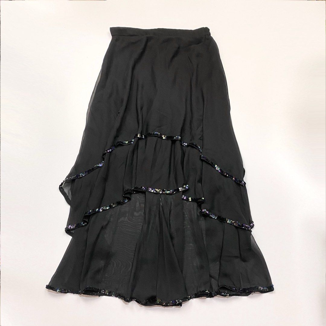 Black sequins whimsy bottom pants // y2k whimsigoth (Category: Other Bottoms) located in Dagupan City. Submitted by maxi.vint (Listing ID 1463476178, Image 1). Description: Size 28-29" Length 30".
