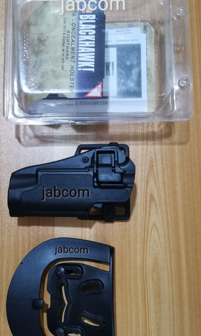 Blackhawk Holsters (Category: Combat Sports) located in Del Monte. Submitted by jabcom_tactical_outfitters (Listing ID 1463503389, Image 2). Description: FS: Blackhawk Paddle Holsters for 1911 1.holsters with Paddle 2. Beltloop 3.safety Lock 4.Heavy Duty.