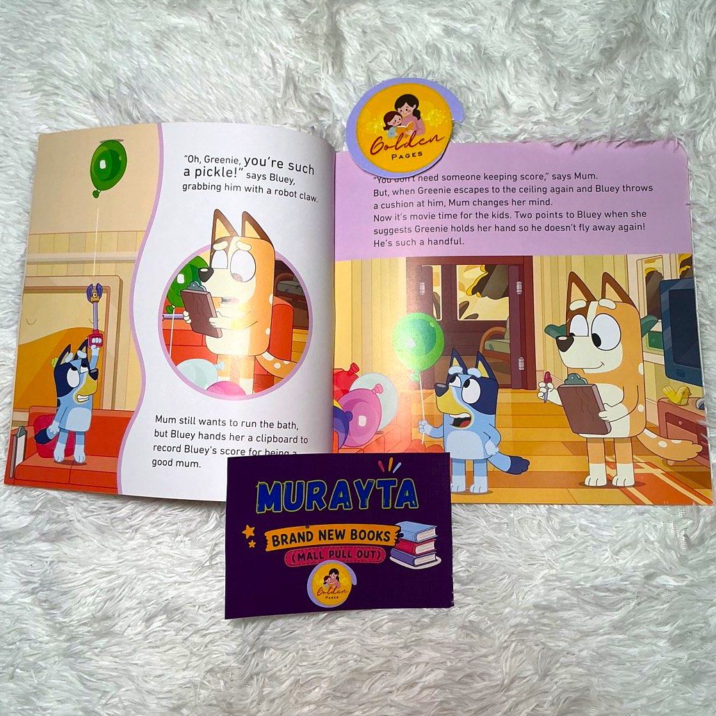Bluey Mum School (Category: Children's Books) located in Manila. Submitted by gintonglibro (Listing ID 1463523544, Image 2). Description: Brand New Bluey Mum School Bluey wants to play Mum School instead of having a bath. But will she be able to rise to the challenge? Join Bluey and Chilli for a pre-bedtime game, where Bluey plays mum to some bouncy balloons. A funny get-ready-for-bed story, this is the perfect Mother’s Day present for any Bluey 
