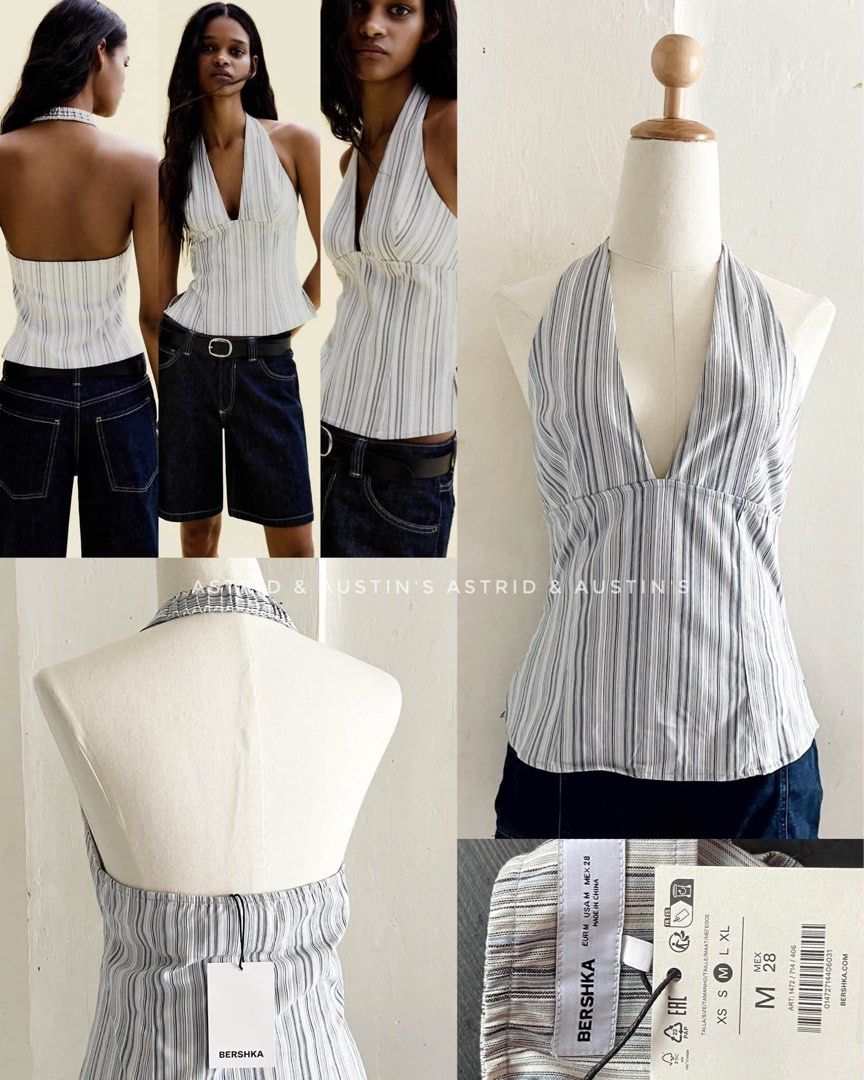 BNWT BERSHKA halter top (Category: Others Tops) located in Dasmarinas. Submitted by allisongrey1323 (Listing ID 1463482905, Image 1). Description: BNWT BERSHKA halter top Medium on tag price: 1,100.