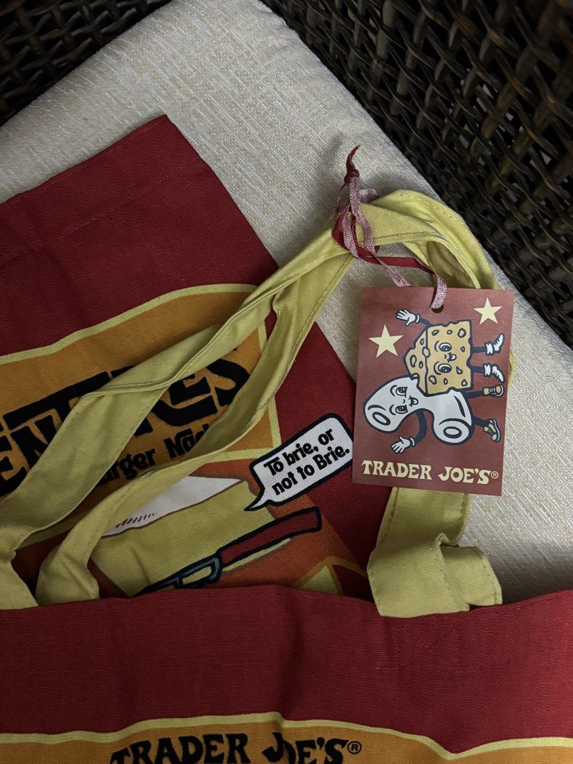 [BNWT] TRADER JOE’S — Cheese Tote Bag (Category: Tote Bags) located in Paranaque City. Submitted by margauxm (Listing ID 1463475955, Image 2). Description: [TRADER JOE’S — Cheese Tote Bag] — Brand new!! — Bought in Trader Joe’s Houston, Texas — Perfect for everyday use or for errand days, or anywhere!!! AVAILABLE QUANITITY: 2 .