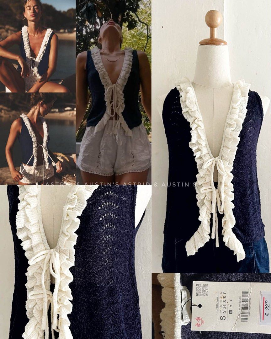 BNWT ZARA crochet knit top (Category: Others Tops) located in Dasmarinas. Submitted by allisongrey1323 (Listing ID 1463552115, Image 1). Description: BNWT ZARA crochet knit top Small on tag price: 1,200.