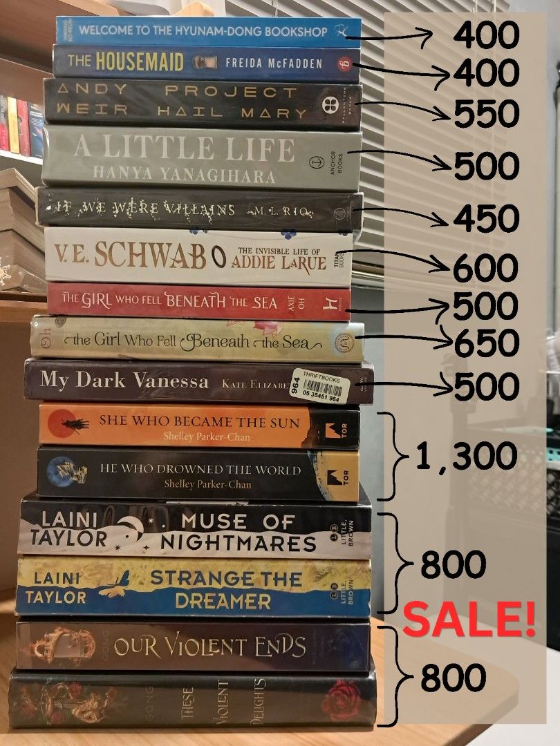 Books for Sale (Category: Storybooks) located in Concepcion. Submitted by jeff_sy (Listing ID 1463375276, Image 1). Description: Hi! I'm selling my books because I'm decluttering and in need of funds. Some of these are almost brand new because I just bought them to have a physical copy. I read mostly through e-books and listen to audio books. Prices and conditions are stated below. Discounts are given for bulk orders. All of them are covered in p
