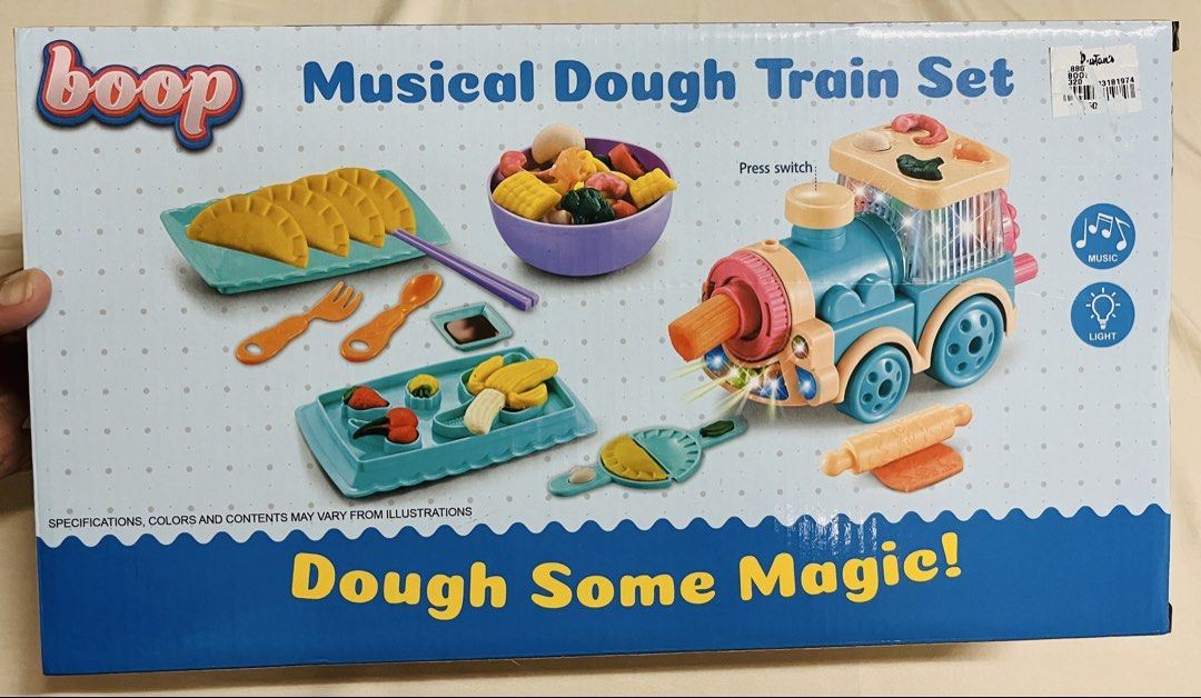 Boop Musical Dough Train Set Ages 3+ (Category: Kids Toys) located in Quezon City. Submitted by muffet9 (Listing ID 1463487869, Image 2). Description: — Brand New, sealed in box -can be given as gift -Fun musical dough train set for kids aged 3+ - Create fun shapes with the dough - Features lights and music for engaging play - Perfect for fostering creative development.