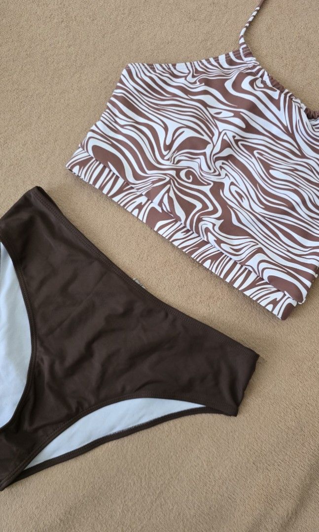 Brown Halter Top Swimsuit 🤎 (Category: Bikinis & Swimsuits) located in Trece Martires City. Submitted by closette.ph (Listing ID 1463367091, Image 2). Description: 💌 click photos to view full item - fits medium - size large on tag - brand new.