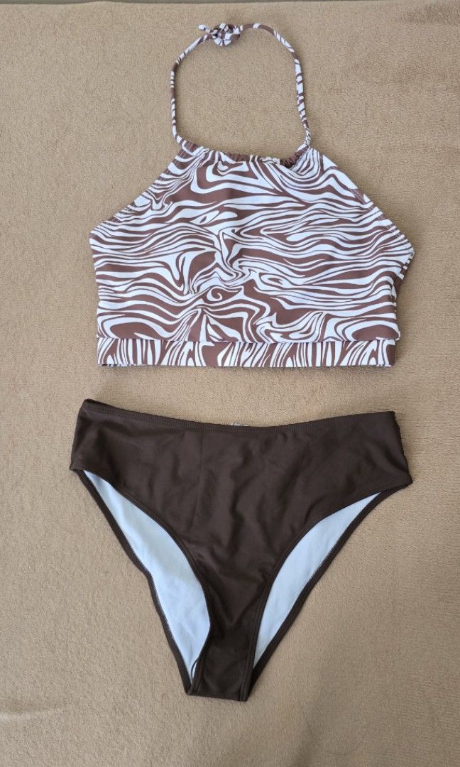 Brown Halter Top Swimsuit 🤎 (Category: Bikinis & Swimsuits) located in Trece Martires City. Submitted by closette.ph (Listing ID 1463367091, Image 1). Description: 💌 click photos to view full item - fits medium - size large on tag - brand new.