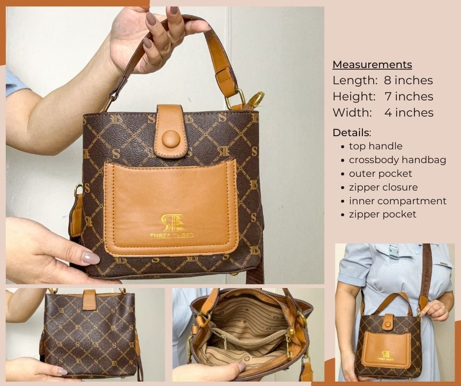 Brown medium size bag (Code: B200) (Category: Cross-body Bags) located in Mandaluyong City. Submitted by thriftandiapreloved (Listing ID 1463431544, Image 1). Description: Items are used/preloved/ukay2x, in good or slightly used condition. Please check remarks in RED font color for the flaws observed. If none indicated, none observed po. Measurements are also indicated in the photo. Thank you!.