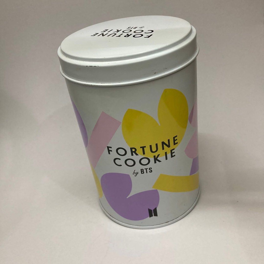 BTS Tin Can - Fortune Cookie by BTS (Category: K-Wave Merchandise) located in Quezon City. Submitted by lee.selection (Listing ID 1463372411, Image 1). Description: BTS Tin Can - Fortune Cookie by BTS Wysiwyg Dents and stains, as is 65php.