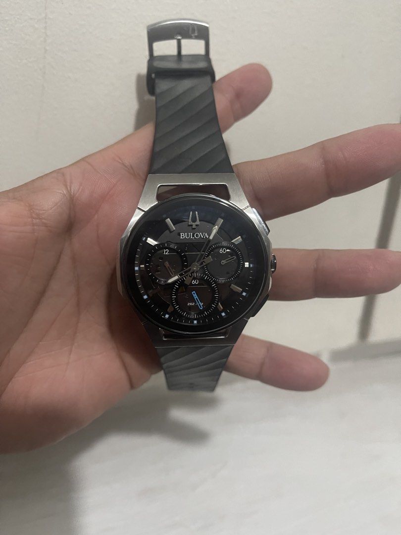 Bulova Curv Chronograph Watch (Category: Men's Watches) located in Quezon City. Submitted by jdags2019 (Listing ID 1463461973, Image 1). Description: - Bulova 💯 authentic watch - Excellent condition - Chronograph Watch - Sapphire Crystal Glass - 44m - Suitable for everyday wear and special occasions - SRP: 56,000 .