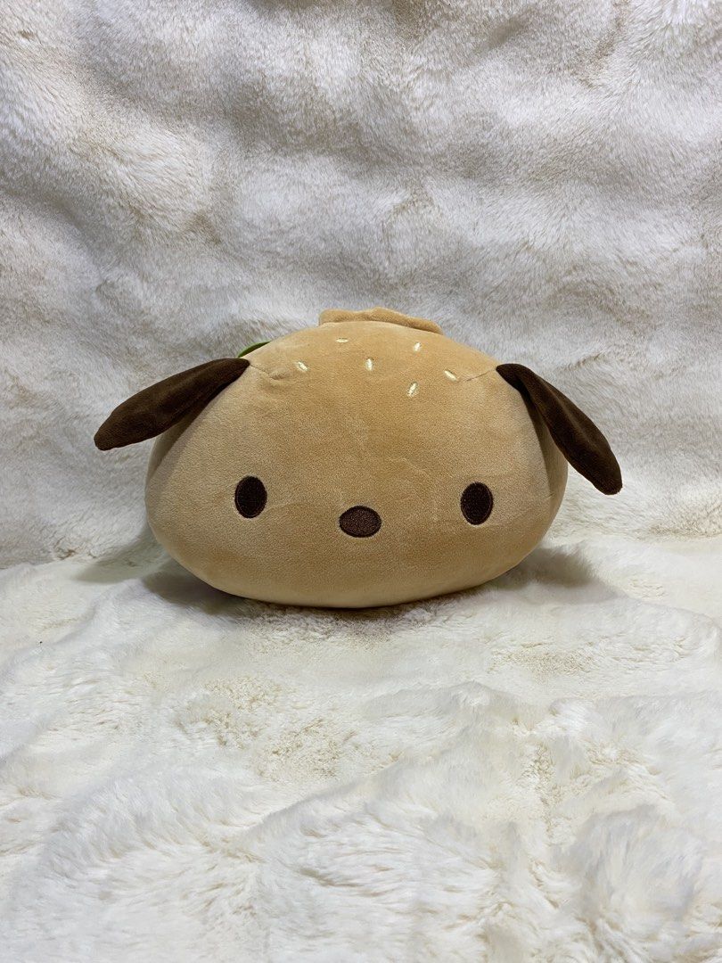 Burger plush (Category: Plushies & Soft Toys) located in Kalibo. Submitted by ollie_stuffshop (Listing ID 1463555123, Image 1). Description: 19cm x 24cm Before you send your inquiries: ❗️Last Price is already posted ❗️Manage your expectations, WYSIWYG ❗️May need washing ❗️Dropoff is every Wednesday & Sunday - plush resembles Pochacco .