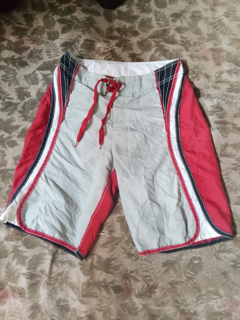 Burnside Board Shorts Red/Grey/Black (Category: Shorts) located in Cagayan de Oro. Submitted by barillorey77932 (Listing ID 1463364572, Image 1). Description: Burnside board shorts. Red with grey/black accents. Drawstring waist, back pocket. Perfect for beach or pool..