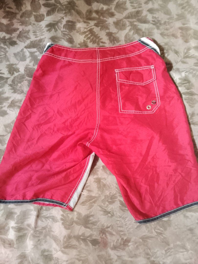 Burnside Board Shorts Red/Grey/Black (Category: Shorts) located in Cagayan de Oro. Submitted by barillorey77932 (Listing ID 1463364572, Image 2). Description: Burnside board shorts. Red with grey/black accents. Drawstring waist, back pocket. Perfect for beach or pool..