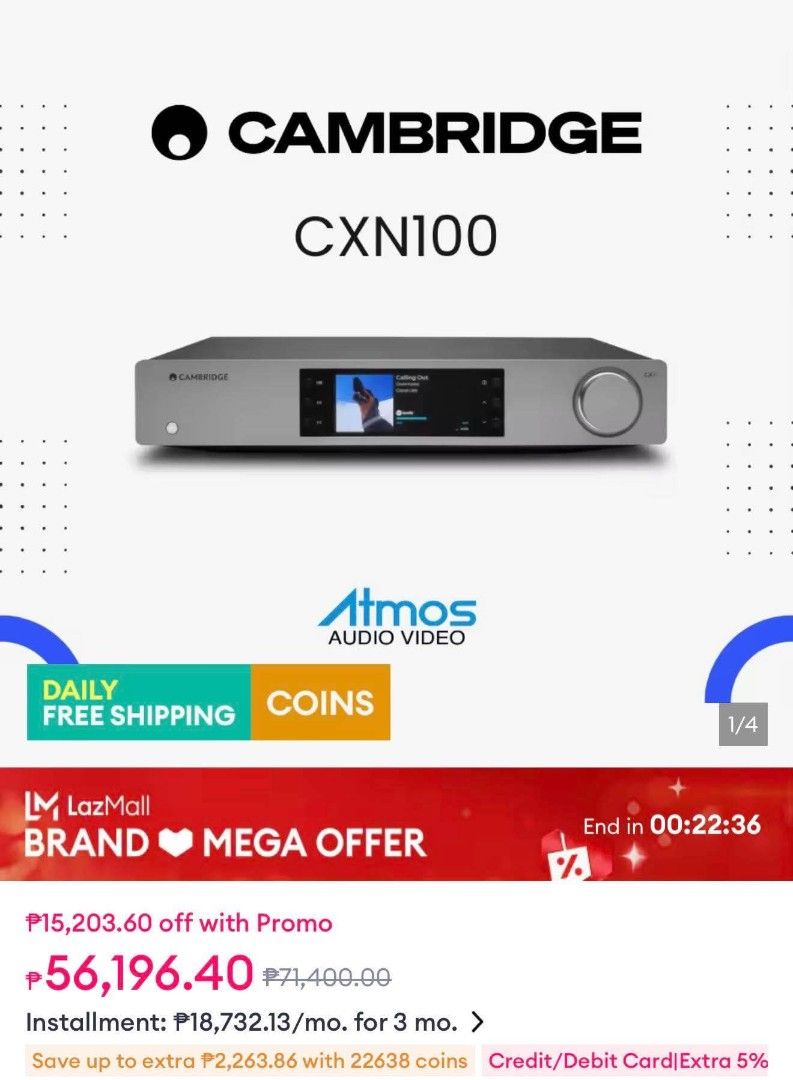 Cambridge Audio CXN100 Network Music Streamer (Category: Soundbars, Speakers & Amplifiers) located in Paranaque City. Submitted by dale_05 (Listing ID 1463421245, Image 2). Description: FOR SALE!!! Cambridge Audio CXN100 Network Audio Streamer (ESS Sabre DAC) Unit OnlyPrice: ₱40,000(Negotiable) Description: Up for sale is a pre-owned Cambridge Audio CXN100 Network Audio Player and Streamer in Lunar Grey. This is the latest generation model featur