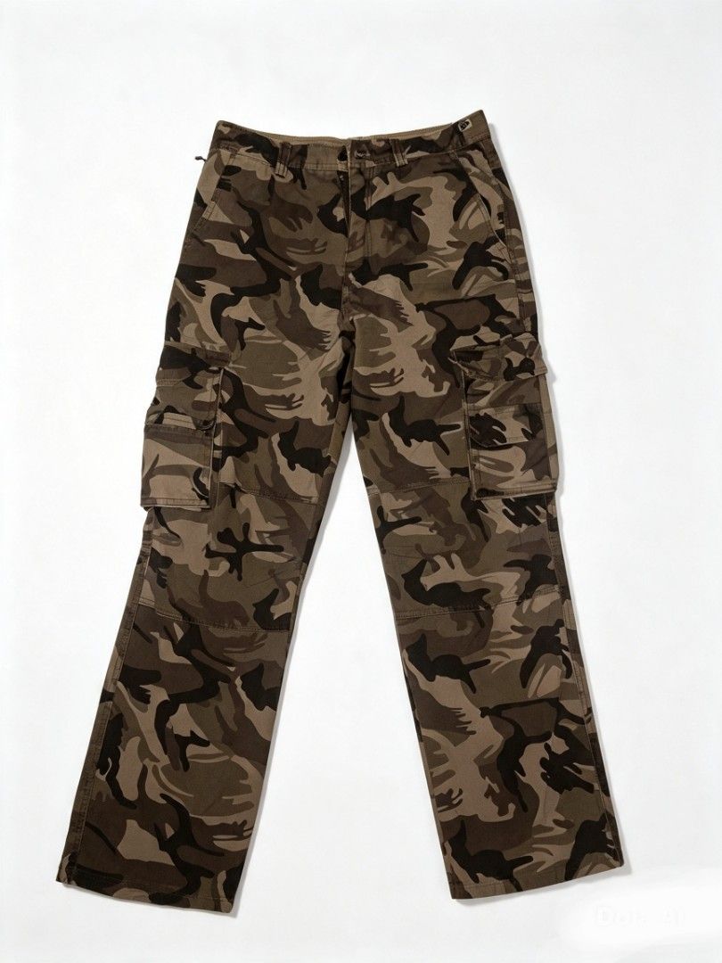 Camouflage Cargo Pants (Category: Jeans) located in Manila. Submitted by mattgotsumhitss (Listing ID 1463381309, Image 2). Description: Classic camo cargo pants. Comfy fit, lots of pockets. Perfect for casual or outdoor use. Easy to style..