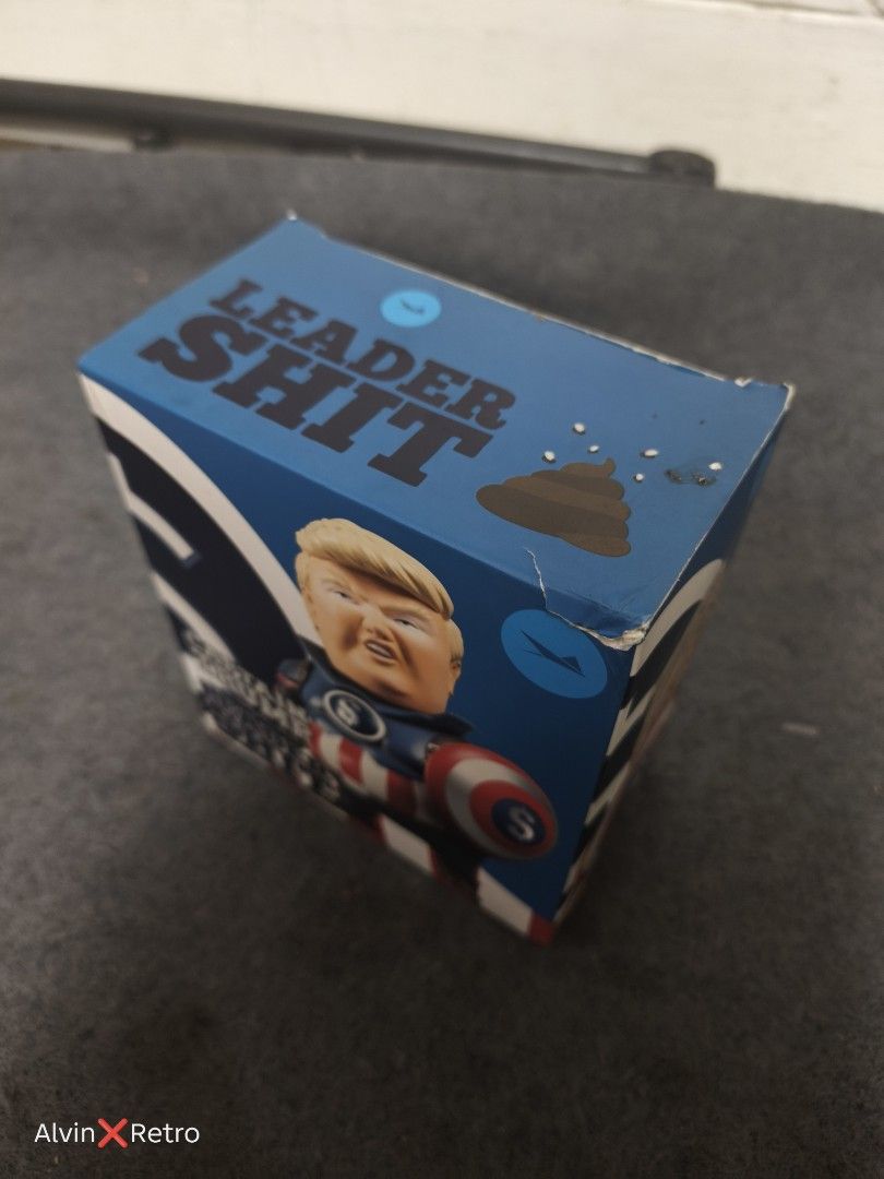 Captain Trump (Category: Designer & Blind Box Toys) located in Manila. Submitted by alvinretro (Listing ID 1463455207, Image 3). Description: This item is a rare satirical vinyl figure titled "Captain Trump" from the political parody series "The Leader Shit", produced by Hong Kong-based Stingrayz Art Studio.