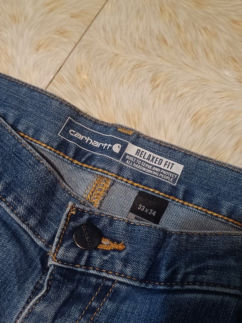 Carhartt Double Knee (Category: Jeans) located in General Trias. Submitted by cozygoods77 (Listing ID 1463452934, Image 3). Description: Carhartt Double Knee Excellent Condition No Issue Dimes: Waist: 34 Length: 46.