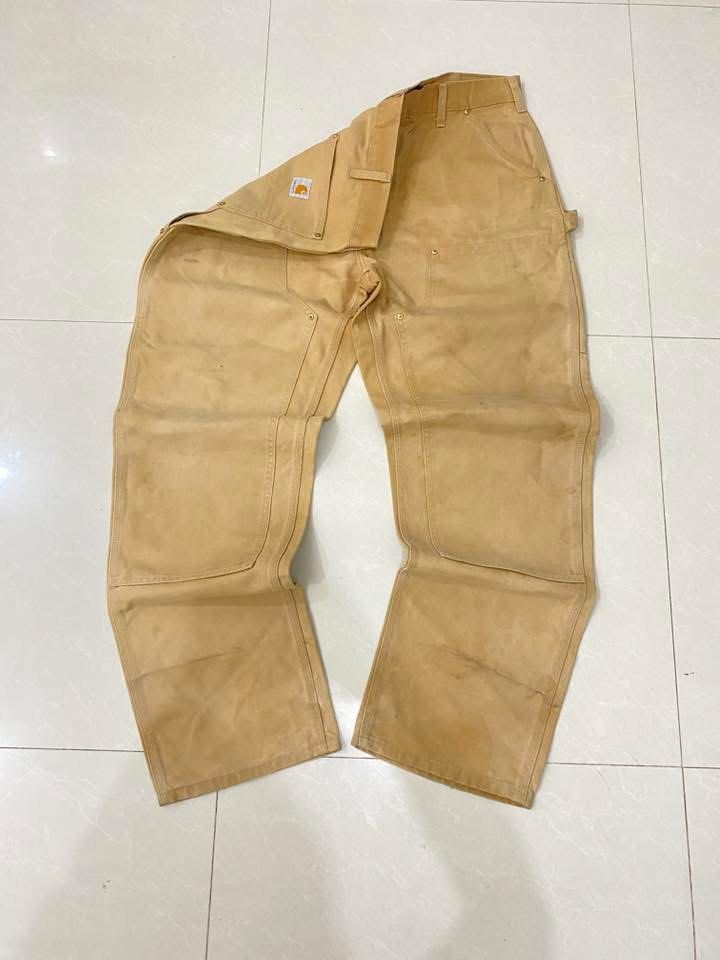 Carhartt Double Knee Work Pants Tan Brown (Category: Jeans) located in Manila. Submitted by zayneeee. (Listing ID 1463555101, Image 2). Description: - Brand: Carhartt - Color: Tan Brown - Size: 38x34 - Features: Double knee construction, Carpenter style - Material: 100% Cotton - Ideal for: Workwear, Casual wear 38 44 10.