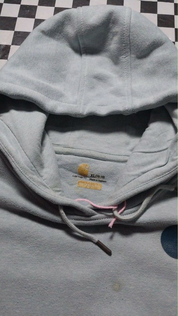 Carhartt script (Category: Hoodies) located in Manila. Submitted by grailed_ilo (Listing ID 1463343720, Image 2). Description: 24-28 Large Needs wash.