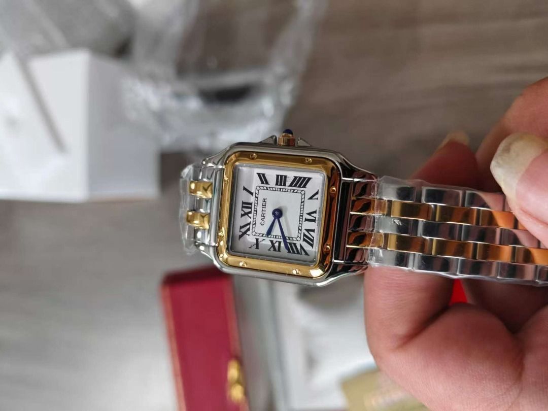 Cartier Panthere Two-Tone Watch (Category: Luxury Watches) located in Muntinlupa City. Submitted by azuomaigor72472 (Listing ID 1463362428, Image 1). Description: - Authentic Cartier Panthere watch - Two-tone stainless steel and 18k gold construction - Classic Roman numeral dial - Comes with original box and tag - A truly beautiful and iconic timepiece.