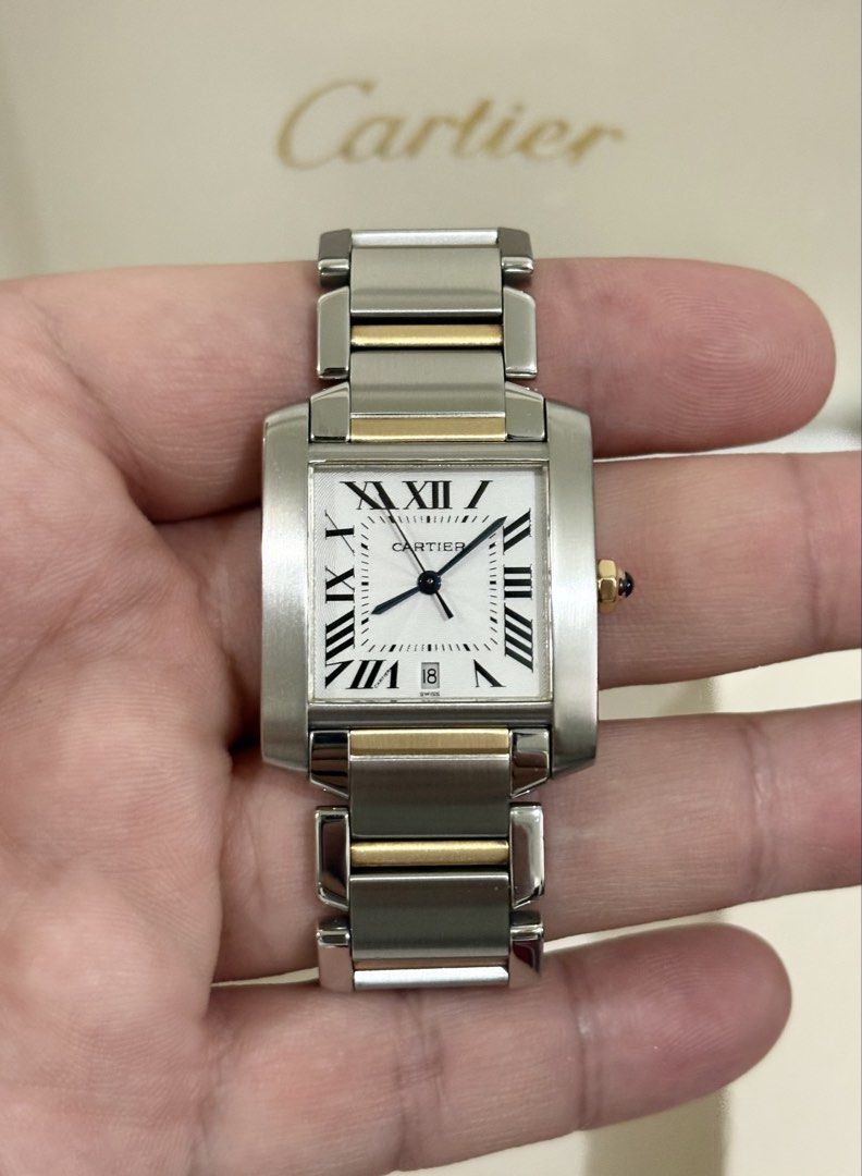 Cartier Tank Française Large - Complete set (Category: Luxury Watches) located in Mandaluyong City. Submitted by brian.1988 (Listing ID 1463415430, Image 3). Description: 2011 Cartier Tank Française Large Two-tone - Complete set - Automatic movement with date function - 9/10 very good condition .