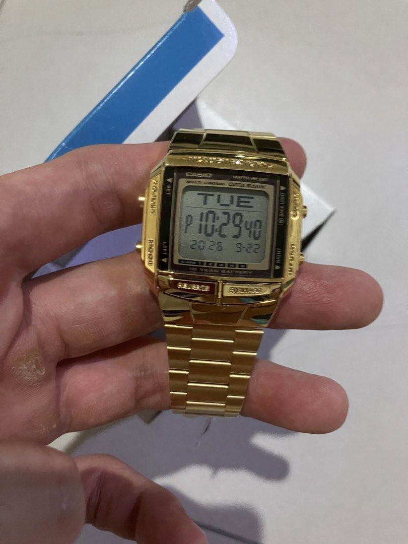 Casio Telememo 30 Gold Digital Watch (Category: Men's Watches) located in Pasig City. Submitted by xskyyangx (Listing ID 1463487930, Image 1). Description: - Authentic Gold Casio Telememo 30 watch - Digital display for time and date -saves 30 names and phone numbers - brand new Includes original box and tags .
