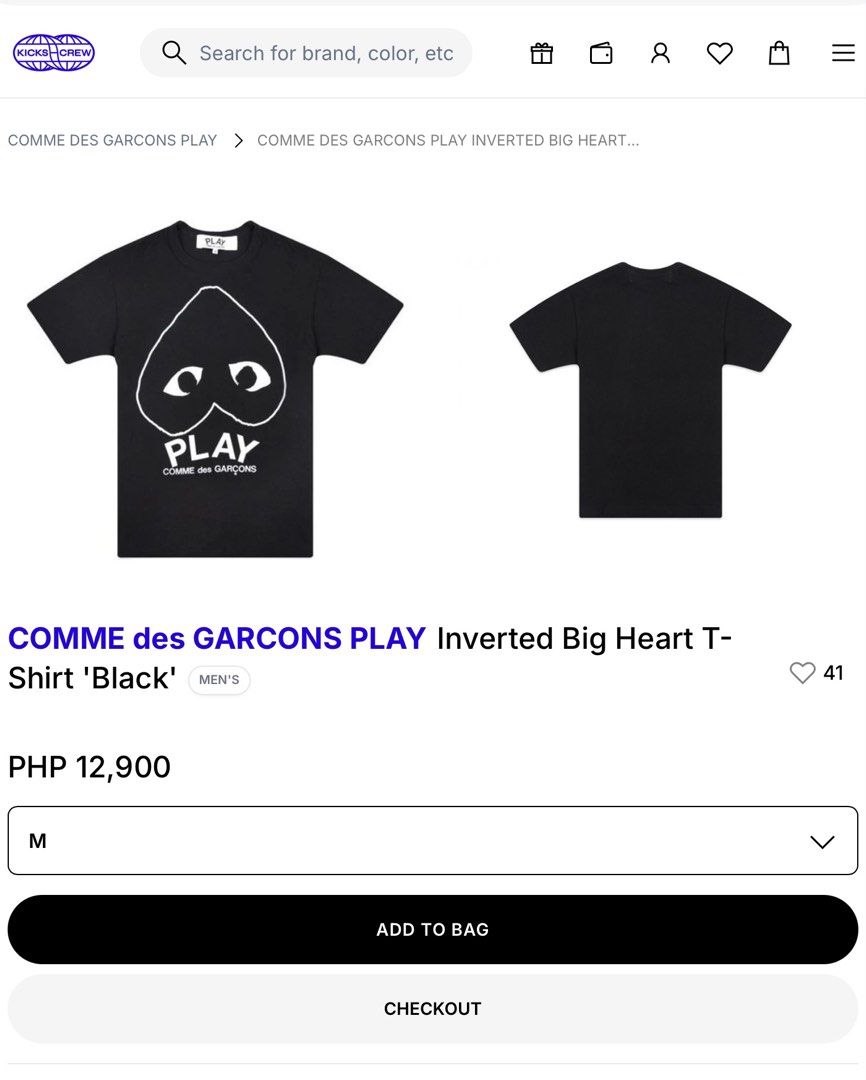 Cdg Play Shirt Size - Small (Category: Tshirts & Polo Shirts ) located in Cagayan de Oro. Submitted by rare.theory (Listing ID 1463371331, Image 3). Description: Best Fit: Men’s Small | Women’s Medium Dimensions: Width-18 / Length-25 Condition: Excellent Color rate: 9/10 Issue: None Mine: ₱1,000 + (sf) Location: Iligan City, Mindanao. (CAN SHIP NATIONWIDE)🇵🇭 .
