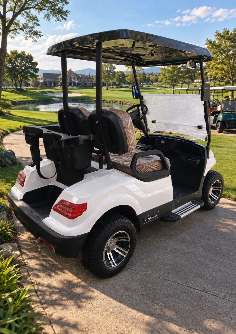 CEBCAR 2 SEATER ELECTRIC GOLF CART (Category: Golf) located in Cavite. Submitted by cebcar (Listing ID 1375490282, Image 2). Description: We accept credit card payments GoSolar HEAVY-DUTY 60V 105Ah Lithium Battery 3.5kw Direct AC motor Fast Golf bag canopy foldable Windshield LED Day Light LED Headlights and Taillights LED Hazard Lights Horn Side Mirrors with LED lights 10" Combo Mags and Road Tires Torsion beam suspension Luxury Seats Electromag