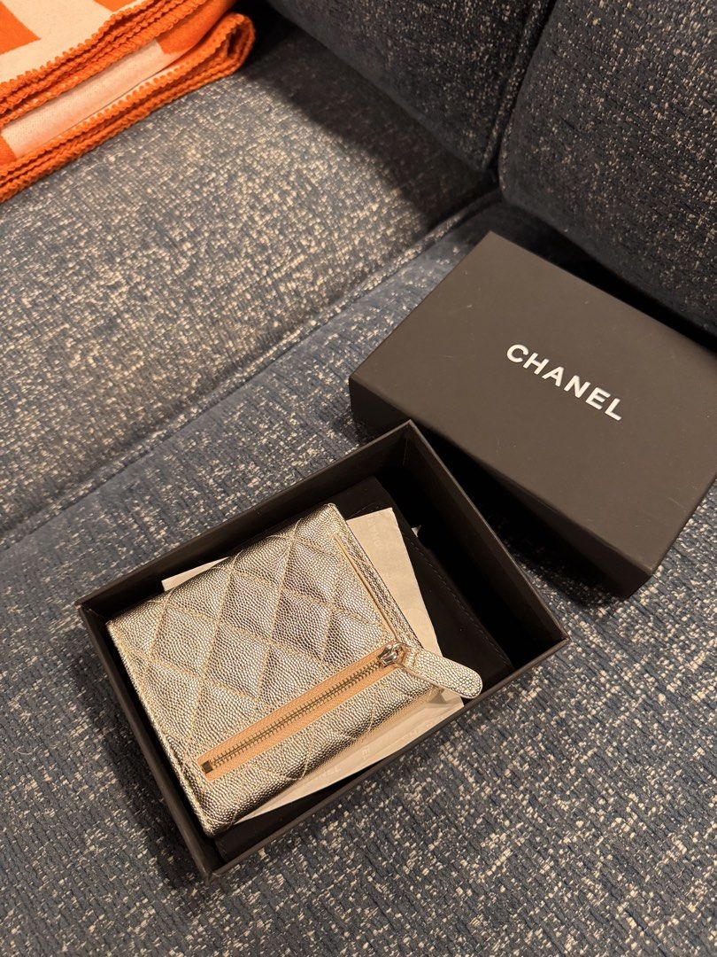 Chanel (Category: Wallets & Card holders) located in Makati City. Submitted by at68studios (Listing ID 1463341745, Image 3). Description: Gold metallic caviar leather. Last price posted take it or leave will not entertain asking questions and asking for last price. NO DAMAGE OR ANY ISSUES IN EXCELLENT CONDITION WITH DUSTBAG ONLY • • • •.
