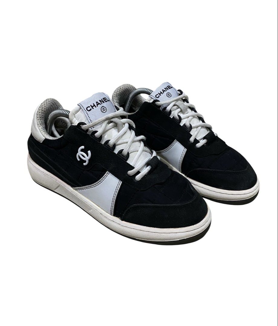 Chanel Black & White CC Logo Sneakers (Category: Sneakers) located in Digos. Submitted by zhanderapp47607 (Listing ID 1463451099, Image 3). Description: -size 36 / Cm 23 - Classic Chanel sneakers - Color: Black with white accents - Features iconic CC logo - Lace-up style - Ideal for casual wear - A stylish addition to any outfit.