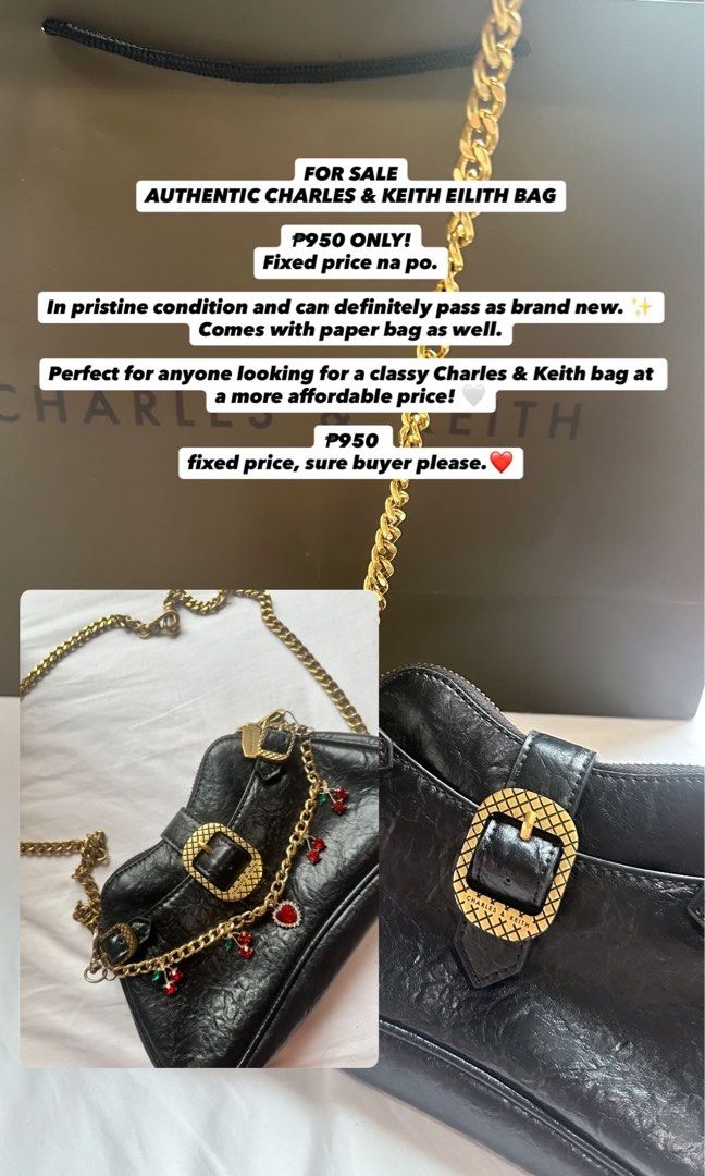 Charles & Keith Eilith Bag (Category: Cross-body Bags) located in Quezon City. Submitted by annaffordableshop (Listing ID 1463529151, Image 1). Description: .
