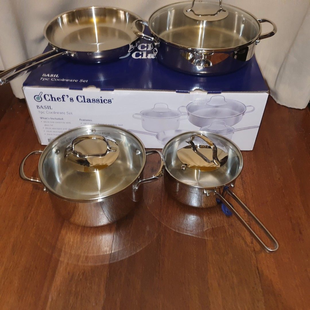 Chef's classics basil cookware set stainless 7pcs (Category: Craft Supplies & Tools) located in Manila. Submitted by bargain-master (Listing ID 1463327252, Image 2). Description: .