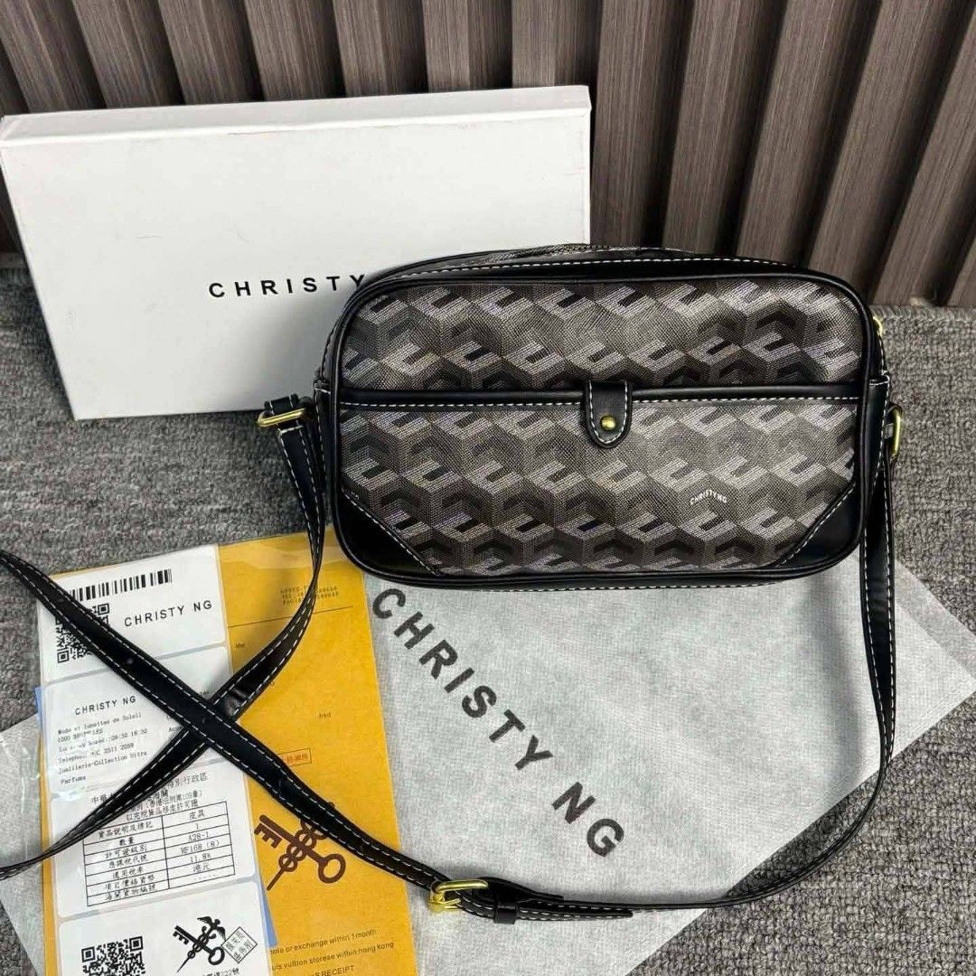 Christy Ng Geometric Pattern Crossbody Bag (Category: Cross-body Bags) located in Manila. Submitted by onlineshopmate (Listing ID 1463357049, Image 3). Description: - Geometric pattern crossbody bag by Christy Ng - Available in multiple colors - Comes with a dust bag and box - Features an adjustable strap for comfortable wear - Ideal for everyday use.