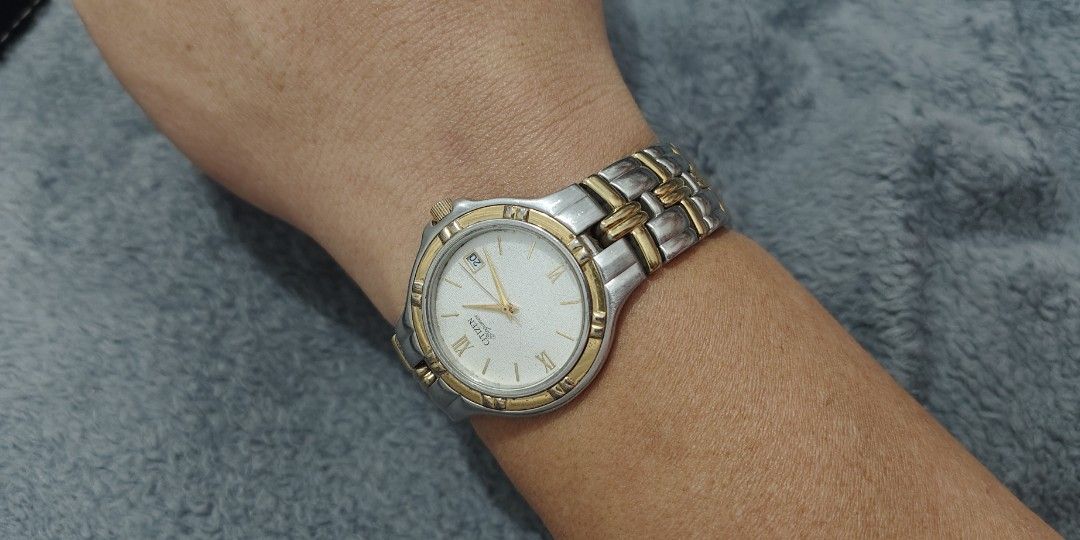 Citizen Elegance Dress Watch (Category: Women's Watches) located in Cebu City. Submitted by aceoftime (Listing ID 1463522612, Image 2). Description: In good working condition Analog quartz with date display 2 tone in stainless steel Watch only Our Guarantee: 💯 Authentic All watches are checked by our experienced technician to ensure good functionality Please manage your expectations since these are preloved watches some may show signs of use.( s