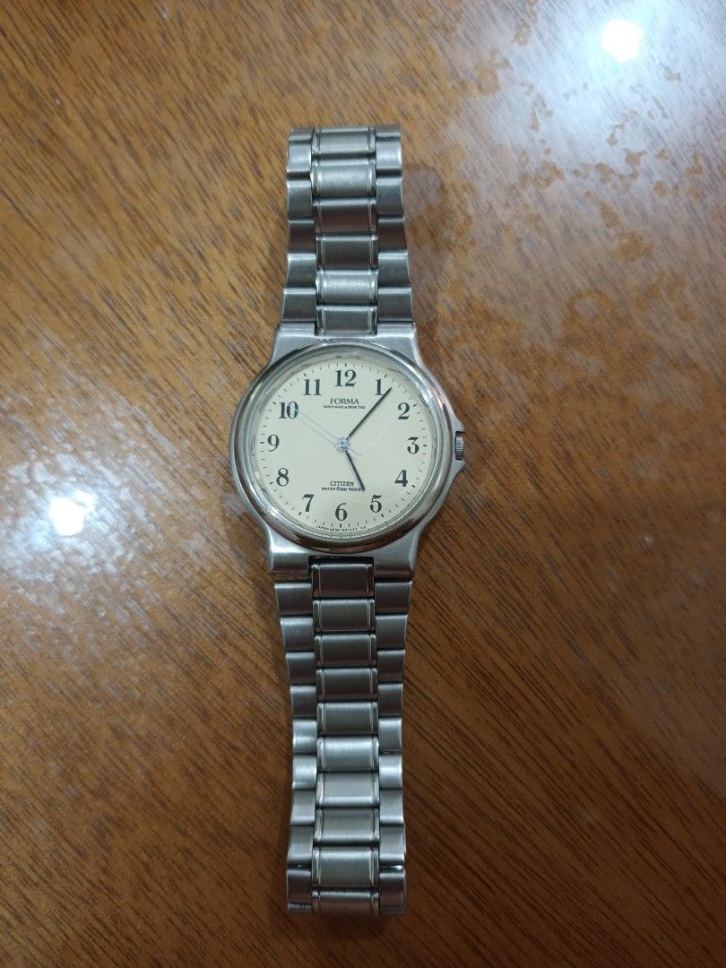 Citizen FORMA Water 5 Bar Resist Watch (Category: Men's Watches) located in Imus. Submitted by johncarlosmariano58-11726 (Listing ID 1462648674, Image 2). Description: - Classic Citizen watch - FORMA dial with cream face - Black hour markers and hands - Stainless steel band - Water resistant up to 5 bar - Reliable Japan movement - Ideal for everyday wear.