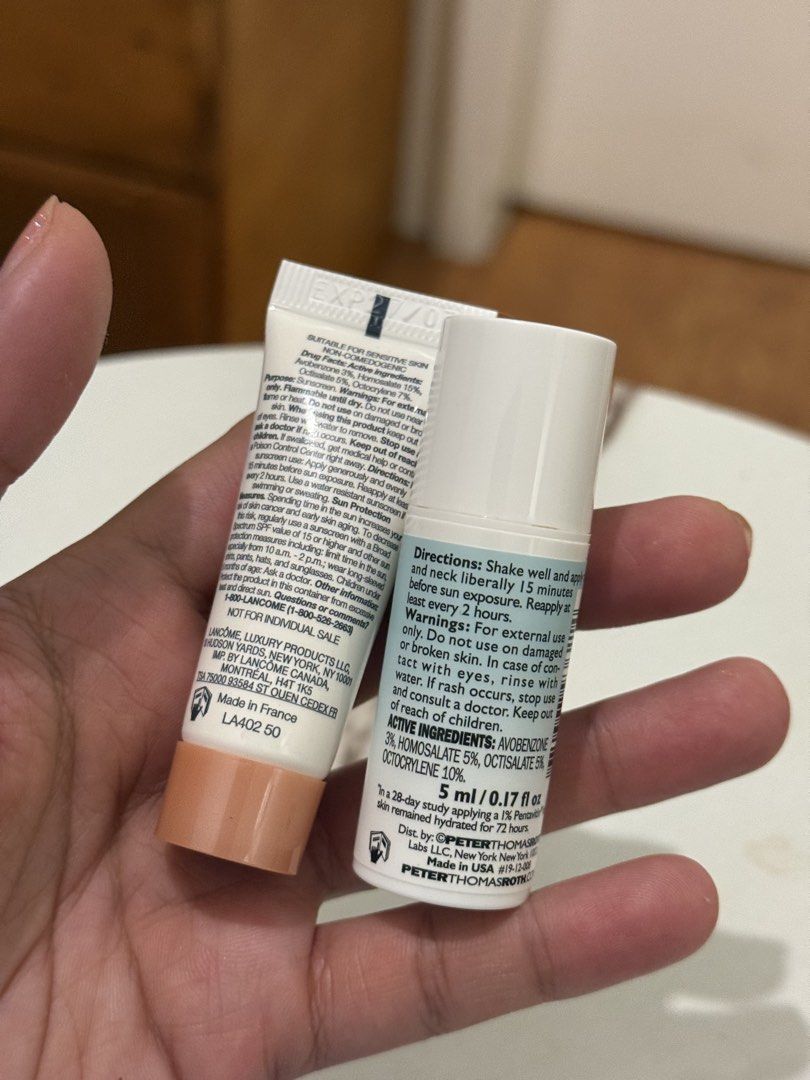 [CLEARANCE] Lancome and peter thomas roth sunscreen (Category: Face Care) located in Quezon City. Submitted by quirksandcurls (Listing ID 1463549985, Image 2). Description: .