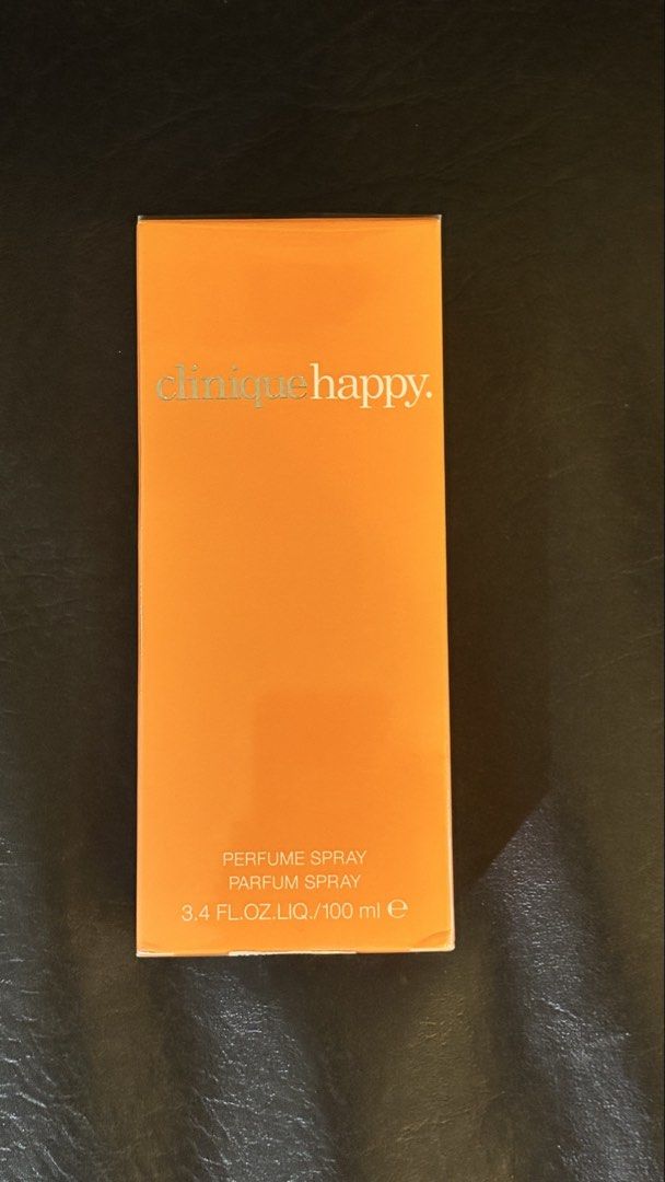 Clinique Happy Perfume Spray 100ml (Category: Fragrance & Deodorants) located in Makati City. Submitted by jules000 (Listing ID 1463456054, Image 1). Description: - Clinique Happy Perfume Spray (authentic check bar code) - Size: 100ml - Fragrance Profile: Hints of citrus and floral notes - Recommended Use: Daily wear, a scent to be enjoyed often - Condition: Brand new, sealed in original packaging .