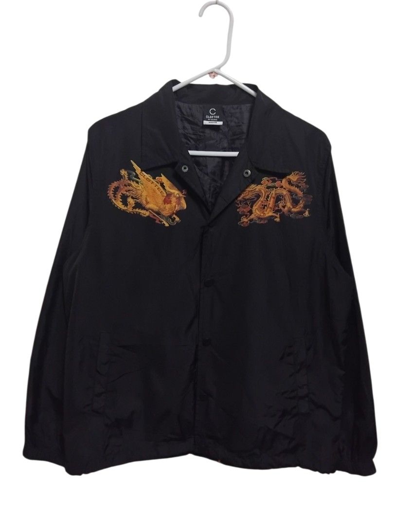 Clottee by Clot Dragon Phoenix Coach Jacket (Category: Coats, Jackets and Outerwear) located in Pasig City. Submitted by hustlexcurate (Listing ID 1463349404, Image 1). Description: Clottee by Clot Dragon Phoenix Coach Jacket Size MEDIUM Dimensions: 23X28.