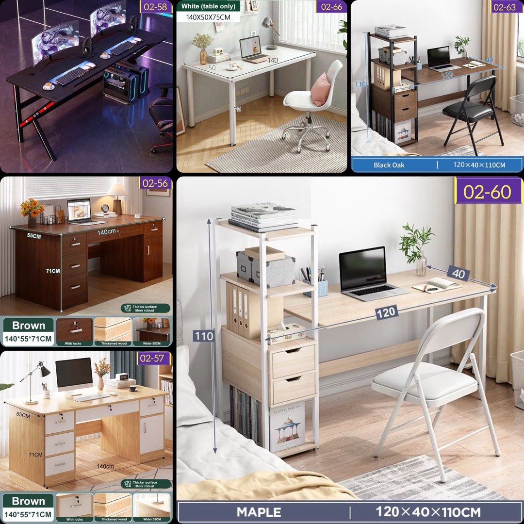 Computer Table | Study Table | Office Table | Gaming Table | Modern Home Basic Table | Study Table | 10604 (Category: Tables & Sets) located in Singapore. Submitted by _purple.com (Listing ID 1463444828, Image 2). Description: 🏆Authentic Professional Seller Approved By Carousell🏆 🔥Hot Selling Computer Table SG Ready Stocks🔥 🚚 Free Delivery Within 1 to 2 Working days Price Starting From $74 💬 Feel Free To Chat Us For More Details and Models 
