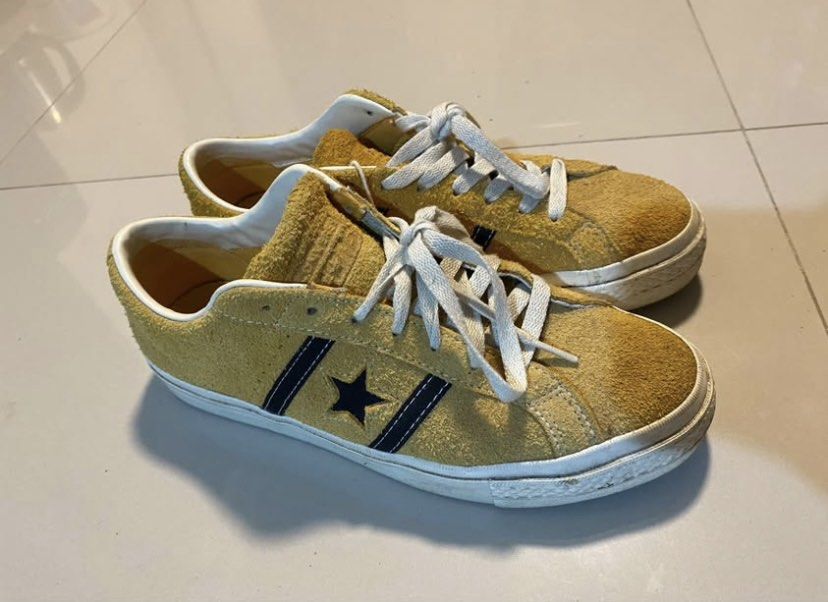 Converse One Star Suede Yellow Sneakers (Category: Casual Shoes) located in Pasay City. Submitted by fastforest_312e97 (Listing ID 1463400437, Image 3). Description: - Yellow suede Converse One Star sneakers - Classic low-top design - Iconic star logo - White laces and soles - Perfect for casual outfits - Still has plenty of life left.