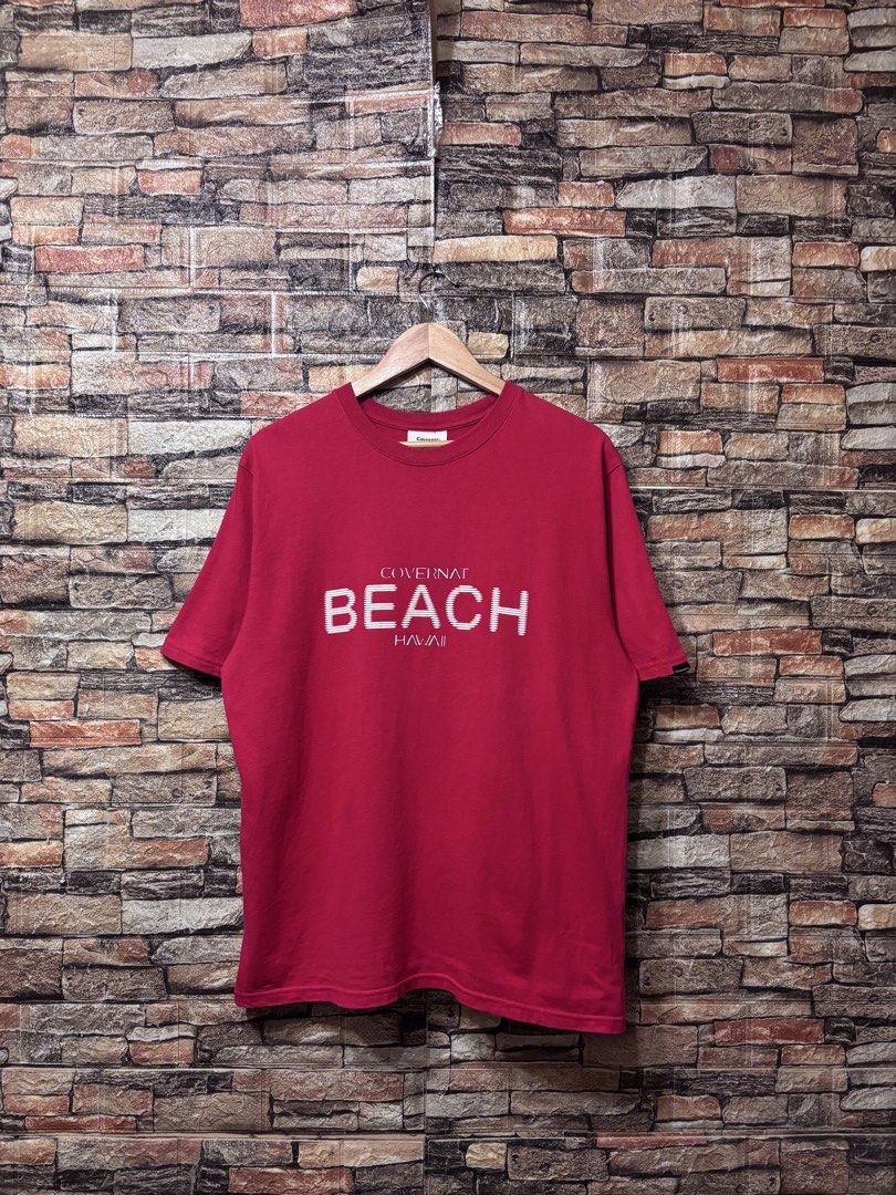 COVERNAT BEACH RED TEE (Category: Formal Shirts) located in Davao. Submitted by angelothriftfinds (Listing ID 1463549469, Image 1). Description: COVERNAT BEACH brand new condition dimension: 21.5” W | 28.5” L fit: M size issue: none mine: ₱250.
