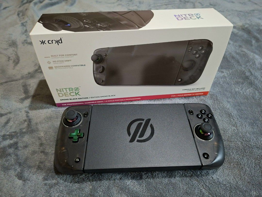 CRKD Nitro Deck 2 (Smoke Black Edition) (Category: Controllers) located in Pasig City. Submitted by sisyphusislol (Listing ID 1463350484, Image 1). Description: Ordered directly from the US. I tested it out once to check the ergonomics, but decided that I still prefer my old case. Rather than letting it sit, I’m putting it up for someone looking for a premium handheld deck. ​Complete original packaging and box Also selling 4-pack DPAD for an addi