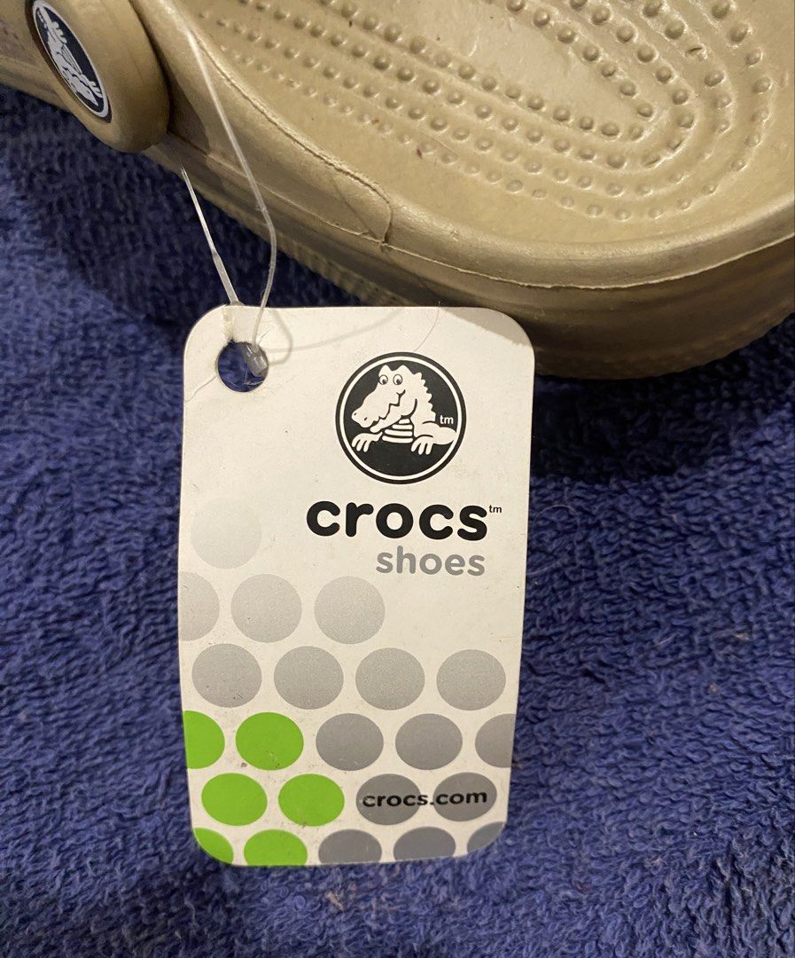 Crocs Beach Clogs Khaki Size MD (Category: Slippers & Slides) located in Muntinlupa City. Submitted by mj.finds (Listing ID 1463434741, Image 3). Description: - Khaki Crocs clogs - Beach style - Size: MD - Made in China - Original tags attached - Never worn.