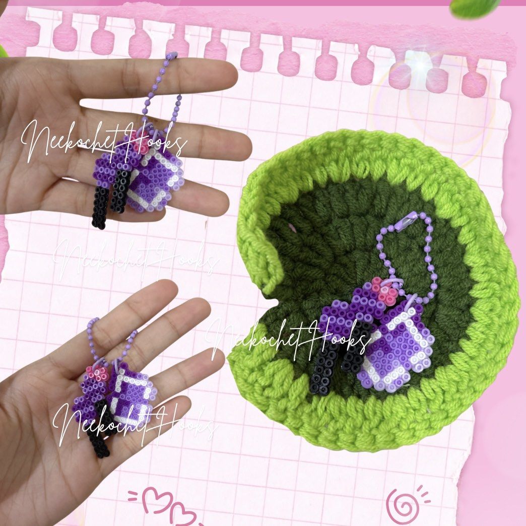 Customize Name with small pendant | Fuse beads (Category: Handmade Craft) located in Naga. Submitted by neekochet_hooks (Listing ID 1463371288, Image 1). Description: ‼️We will update the progress of making your order‼️ Hey there! 👋 Thanks for reaching out to Neekochet Hooks🧶✨ Here are a few quick guidelines for custom orders: 1. Production Time: ⏳ 3 to 7 days, depending on the product you choose. 2. Payment Terms: 💳 A 50% down payment is requ