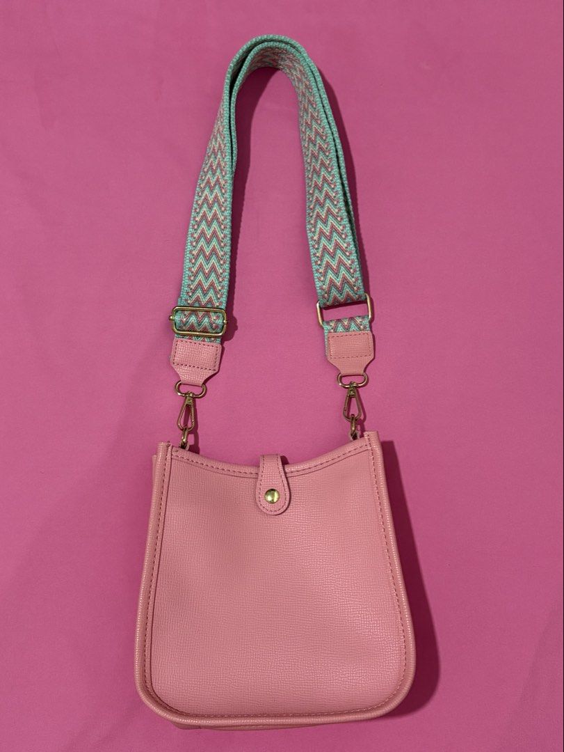 Cute Pink Crossbody Bag with Chevron Strap (Category: Cross-body Bags) located in Quezon City. Submitted by luna_ily (Listing ID 1463513078, Image 1). Description: 🍒 Be reminded that this is preloved and may not be in its best condition as before. It has minimal stains but the zipper and the strap are still working properly. 🍒 Don’t hesitate to send a message for further details and inquiries. .