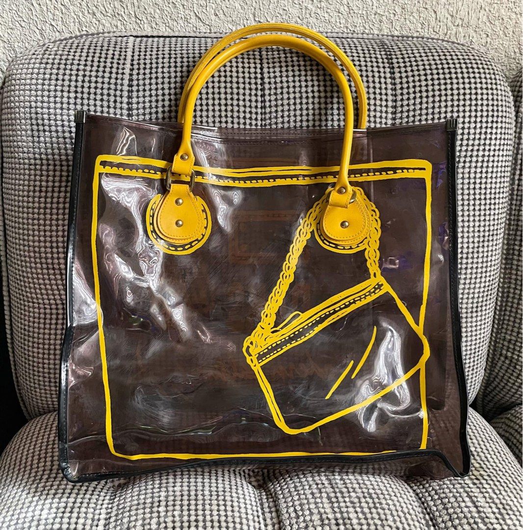 Daks Transparent Large tote bag (Category: Shoulder Bags) located in Bulacan. Submitted by thriftbagcollections (Listing ID 1463455910, Image 2). Description: Daks Transparent Large tote bag,good condition with minimal signs of usage only.Approx:H-12”W-13.5”D-6” handle 7.5”.