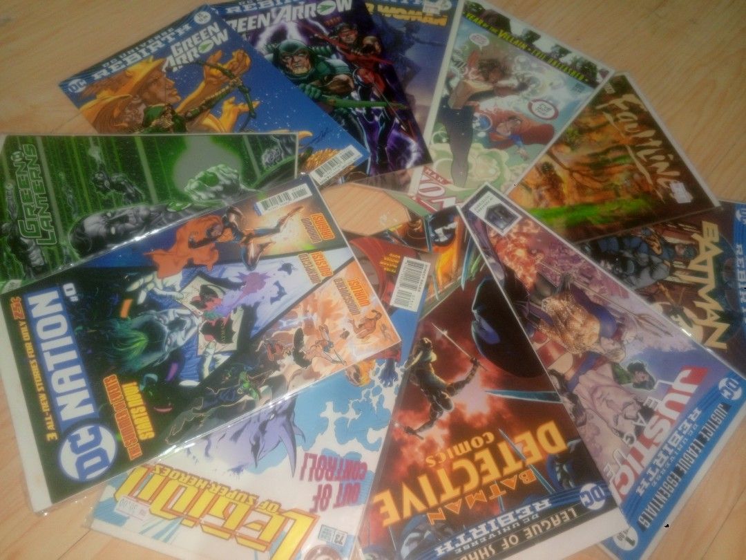 DC COMICS COLLECTION | SOLD PER PIECE OR TAKE ALL BUNDLE (Category: Comics & Manga) located in Manila. Submitted by gian_ocampo (Listing ID 1463528137, Image 1). Description: ✅ Condition ✨ ALL LIGHTLY USED / EXCELLENT CONDITION ✨ ONLY DIRTY/DUSTY FROM STORAGE — NO TEARS, NO CREASES, NO FOLDS, NO MISSING PAGES ✨ Covers & pages are crisp, bright, well‑kept; ALL STILL INSIDE PROTECTIVE SLEEVES ✨ Just need quick wipe/clean — will look FRESH & BRAND N